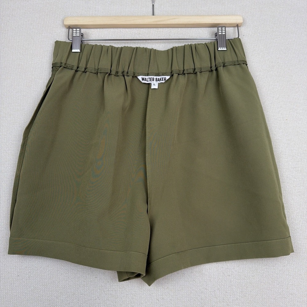 Walter Baker Women's Savannah Short Army L Pleated Preppy Elastic Waist in Back - Picture 11 of 12